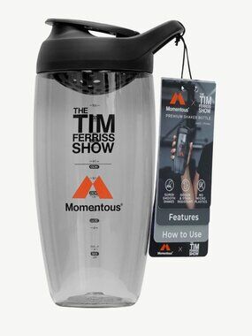 Momentous x Tim Ferriss Show Premium Shaker Bottle 24oz New